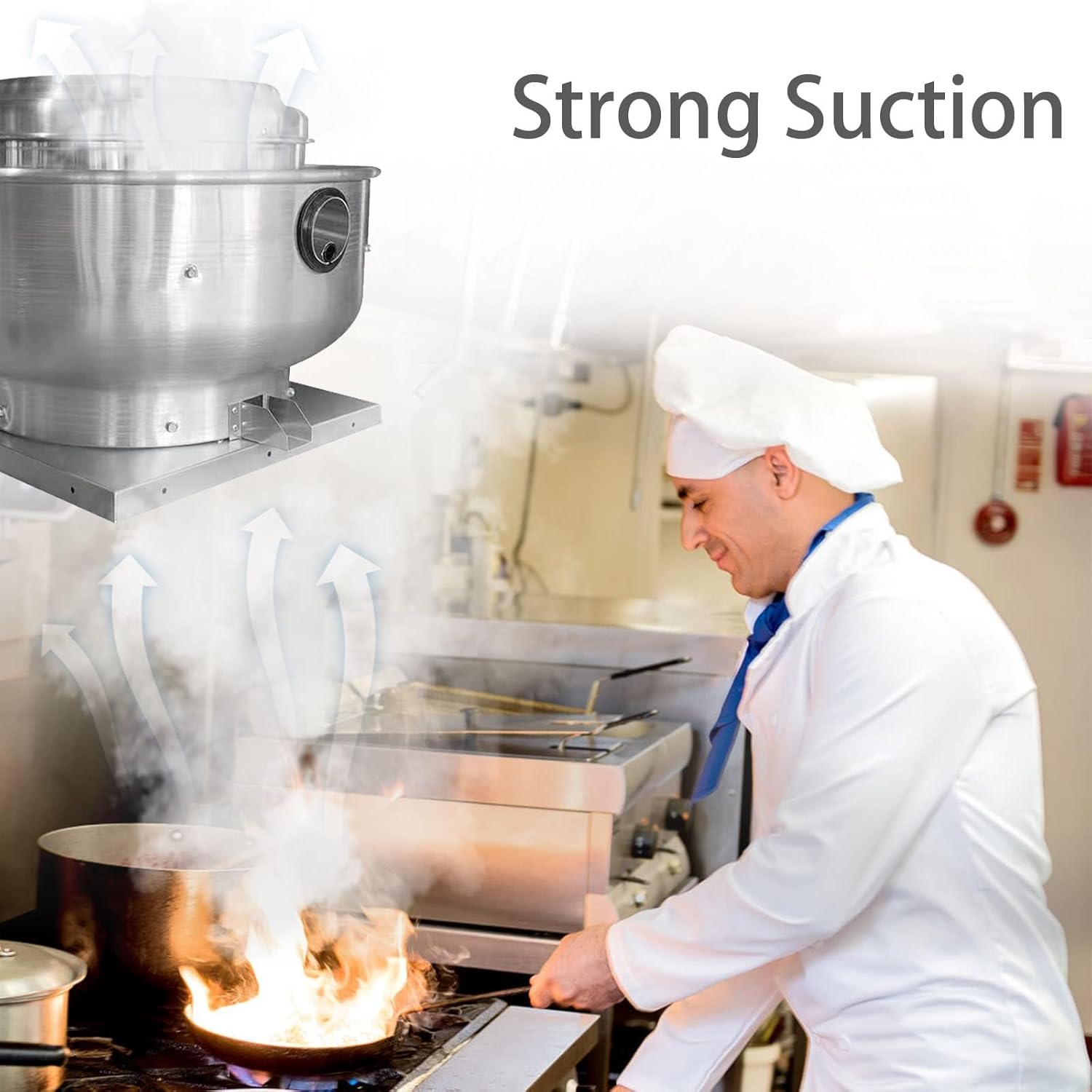 Restaurant Hood Grease Rated Exhaust Fan- Food Truck High Speed Direct Drive Centrifugal Upblast Exhaust Fan 0.25HP 110 Volt Single Phase Motor 1500-1700 CFM