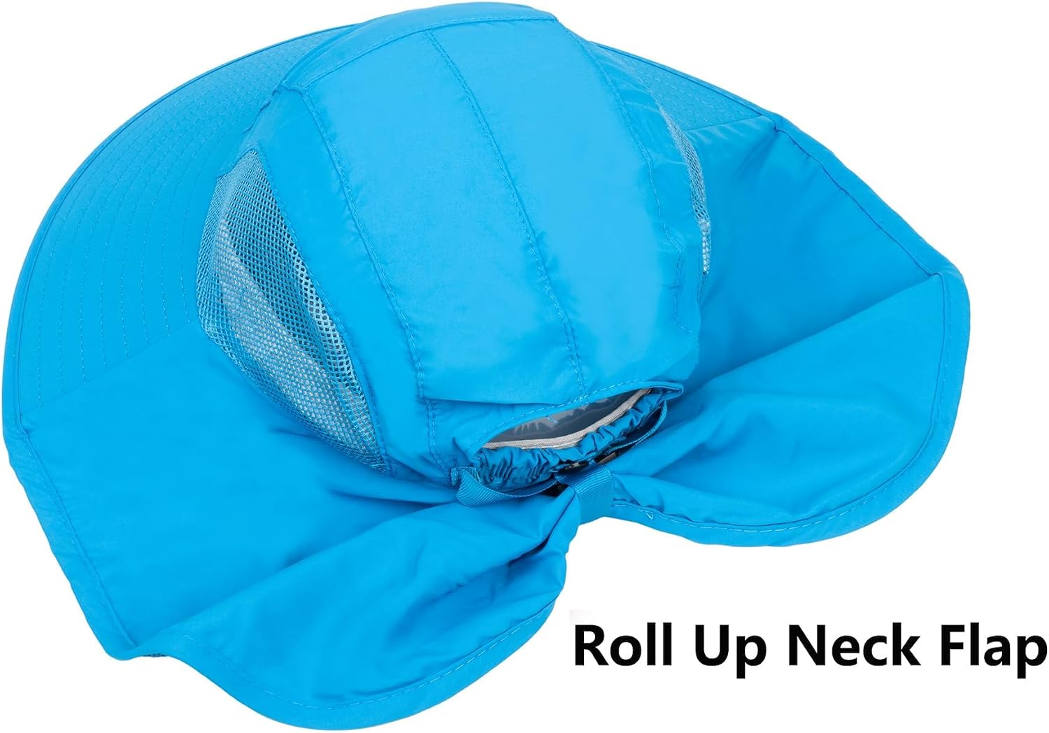 Kids Sun Hat with Neck Flap Girls Boys Summer Beach Wide Brim Sun Protection Play Hat for Age 6-12