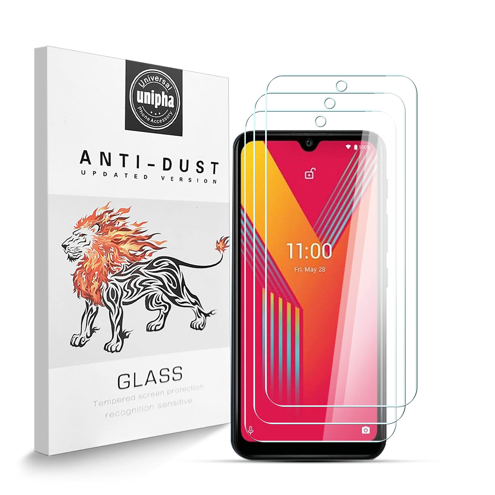 NEW'C 3 Pellicole In Vetro Temperato Per Wiko Y62 / Y62 Plus - 9H, 0,33mm, Ultra Trasparente - 2