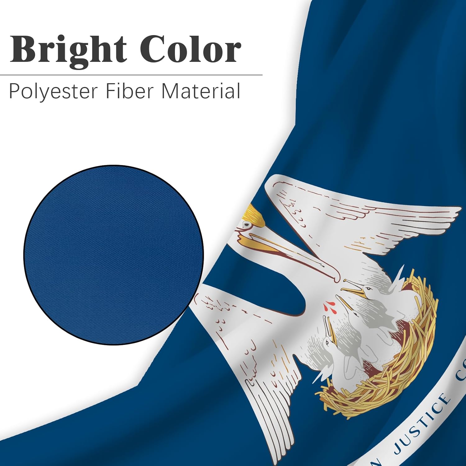 Louisiana State Flag 3x5 Outdoor Double Sided State of Louisiana Flags 3 Ply 240D Polyester Sewing 4 Rows of Thread with Durable Canvas Header and Brass Grommets Louisiana Decor for Indoor Wall Room - Image 5