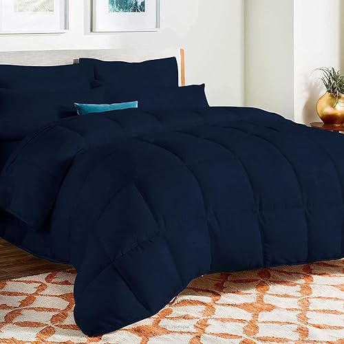 Cama de 8 piezas Alaska King de 600 hilos (con edredón de 17.76 ozm, sábana bajera de bolsillo profundo de 15 pulgadas y falda de cama de caída de