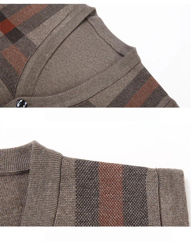 Otoño Invierno Cuello en V Suéter de Punto Chaleco Hombres Casual Sin Mangas Cardigan Chaqueta Azul Marino Asiático L (60-72kg), azul marino, L