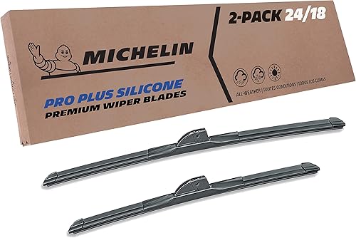 Michelin 40-2418SPBA Pro Plus - Paquete doble de limpiaparabrisas de silicona de 24 y 18 pulgadas, se adapta a Chevrolet, Nissan, Mazda, Toyota,