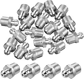 M10 Straight Hydraulic Grease, 20pcs Stainless Steel Straight Grease Fitting M10 Zerk Fittings Thread Hydraulic Fitting Accessories for Automotive, Agricultural Industrial Machinery