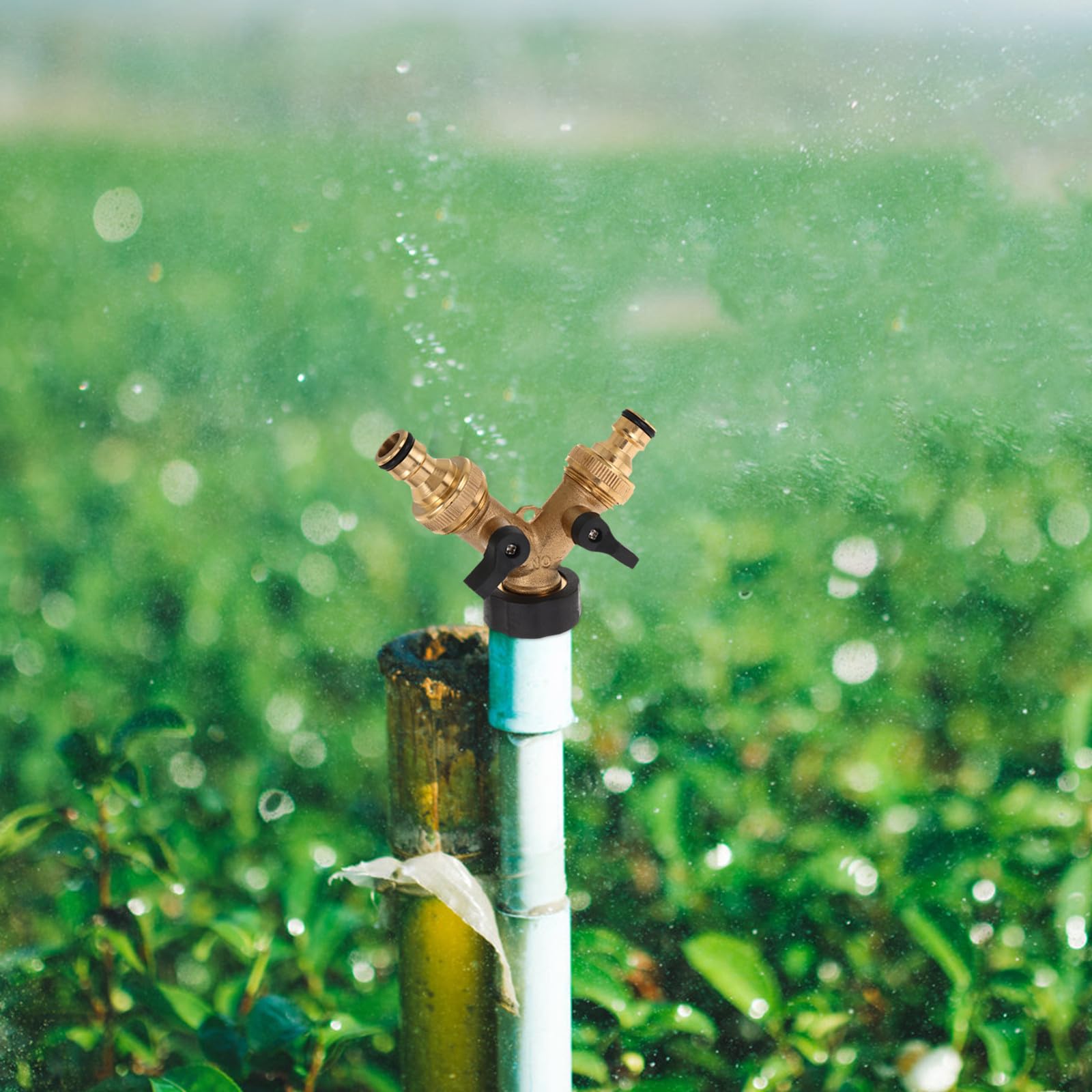 Gatuida 1 Set di sdoppiatore a Y per Tubo Flessibile dell'Acqua, deviatore per Tubo Flessibile in Rame, ugello in Rame, Adattatore da Giardino a Collegamento rapido per Uso Esterno in Giardino