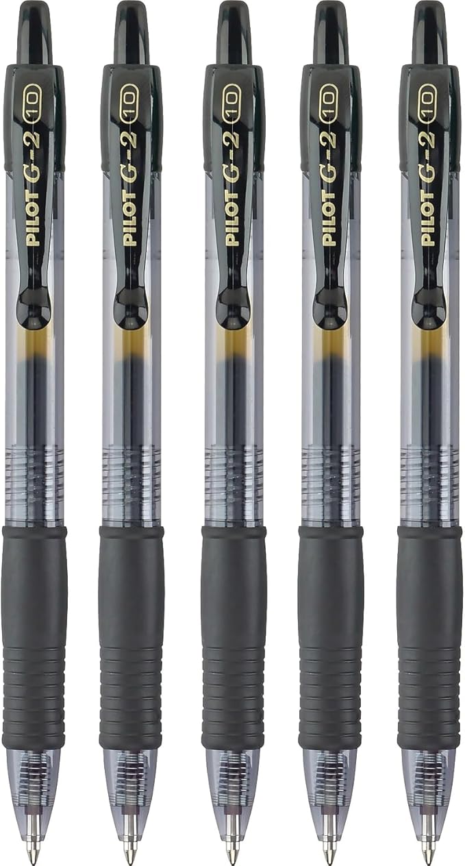 Paquete de 5 Bolígrafos Gel Pilot G2 Retráctiles 1.0 mm Tinta Negra miniatura 4