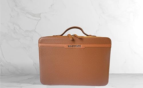 Miniatura 6 de BLESSIOS Funda para Biblia de estudio de caso, bolsa de piel sintética de gran capacidad, regalo de iglesia para mujeres y hombres, organizador de