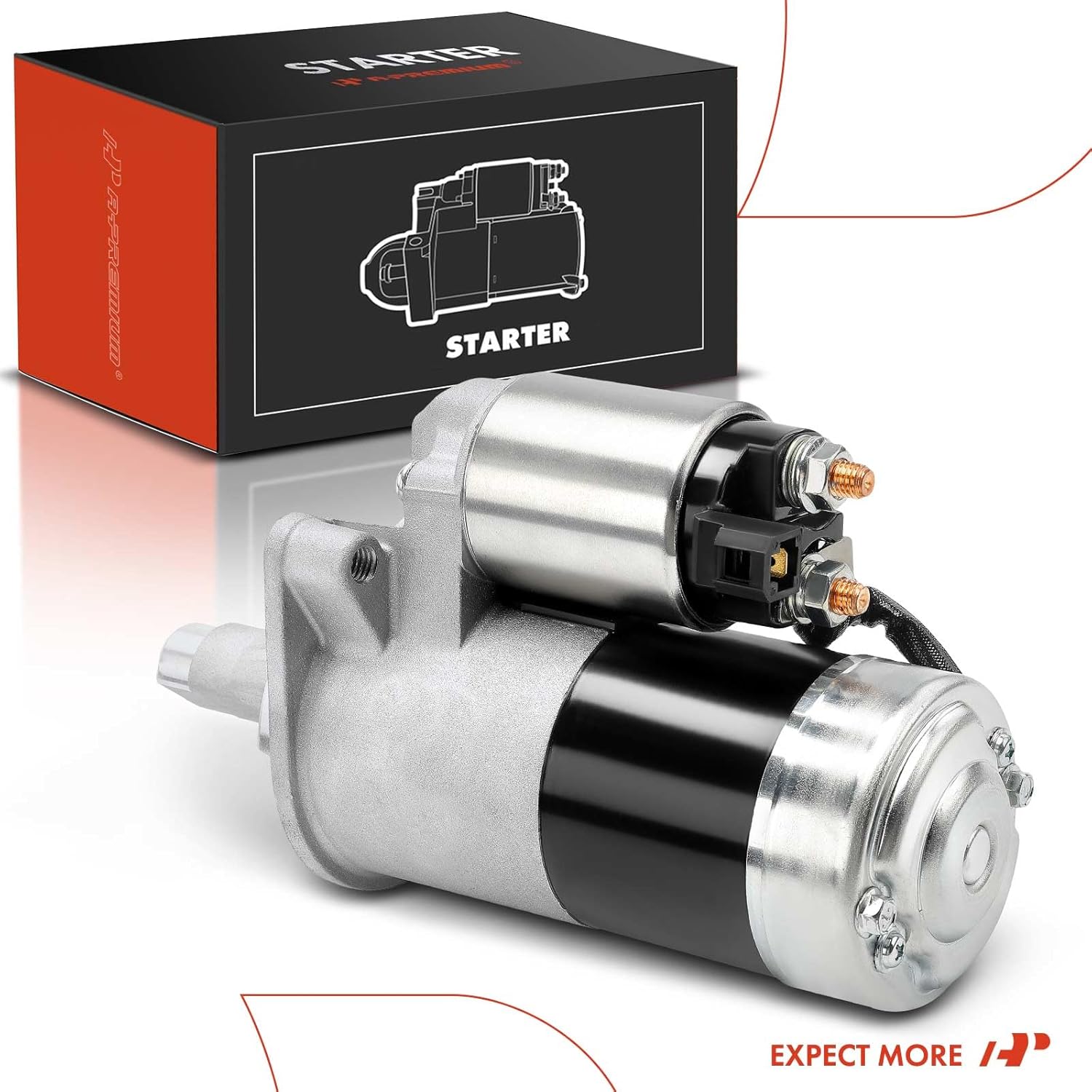 A-Premium Starter Motor Compatible with Dodge Stratus 1995-2000 & Chrysler Sebring 1996-2000, Cirrus 1995-2000, V6 2.5L, 12V 1.2KW 10-Teeth Clockwise