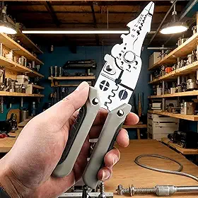 Alicate Crimpador e Decapador Universal Multifuncional para Crimpar, Decapar e Cortar Ideal para Instalações Elétricas Automotivas e DIY em Casa Presente Mecânicos e Amantes
