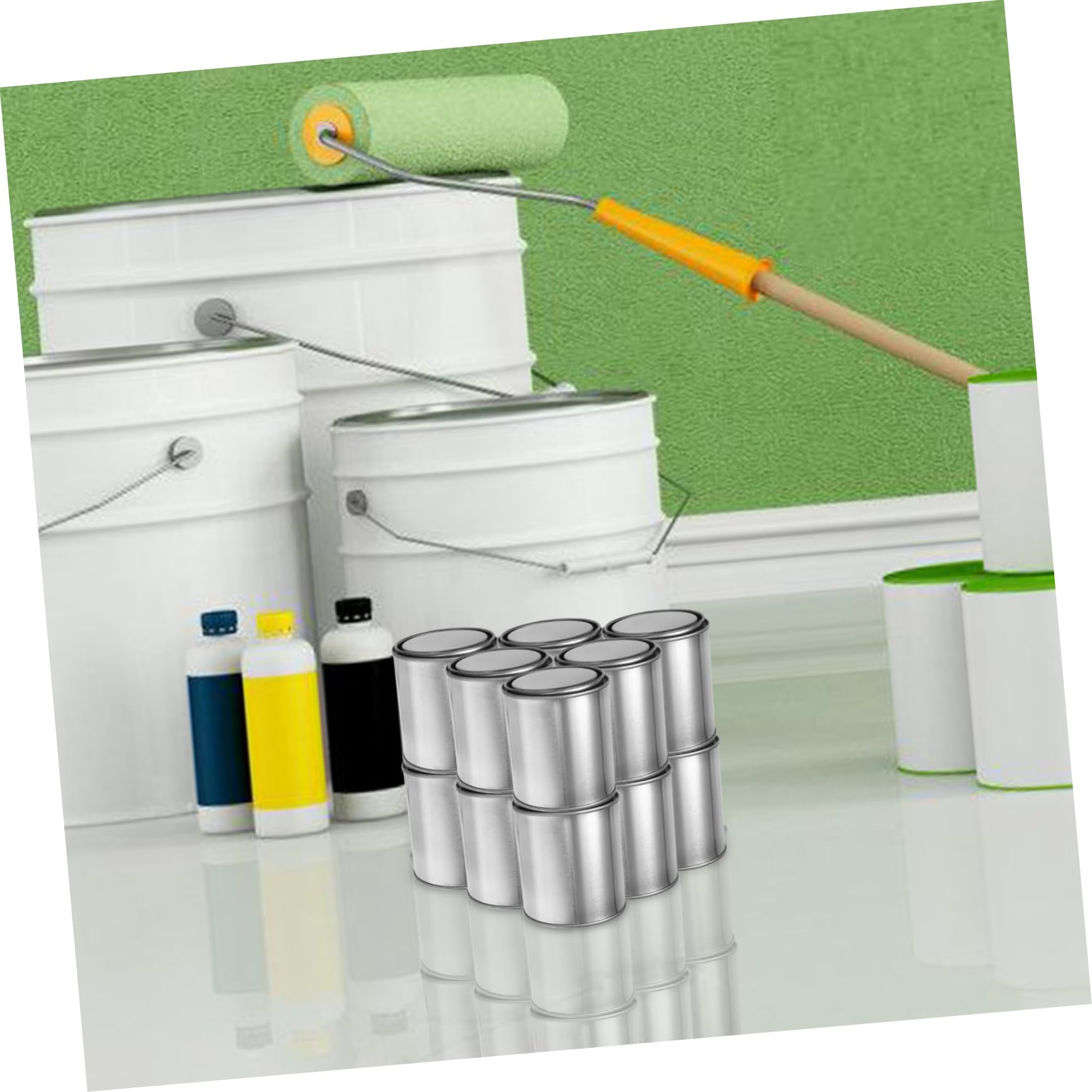 Latas de Pintura Metálicas Vacías con Tapas Contenedores de Almacenamiento para Manualidades y Proyectos de Bricolaje Latas de Pintura Pequeñas y Cubos de Metálicos