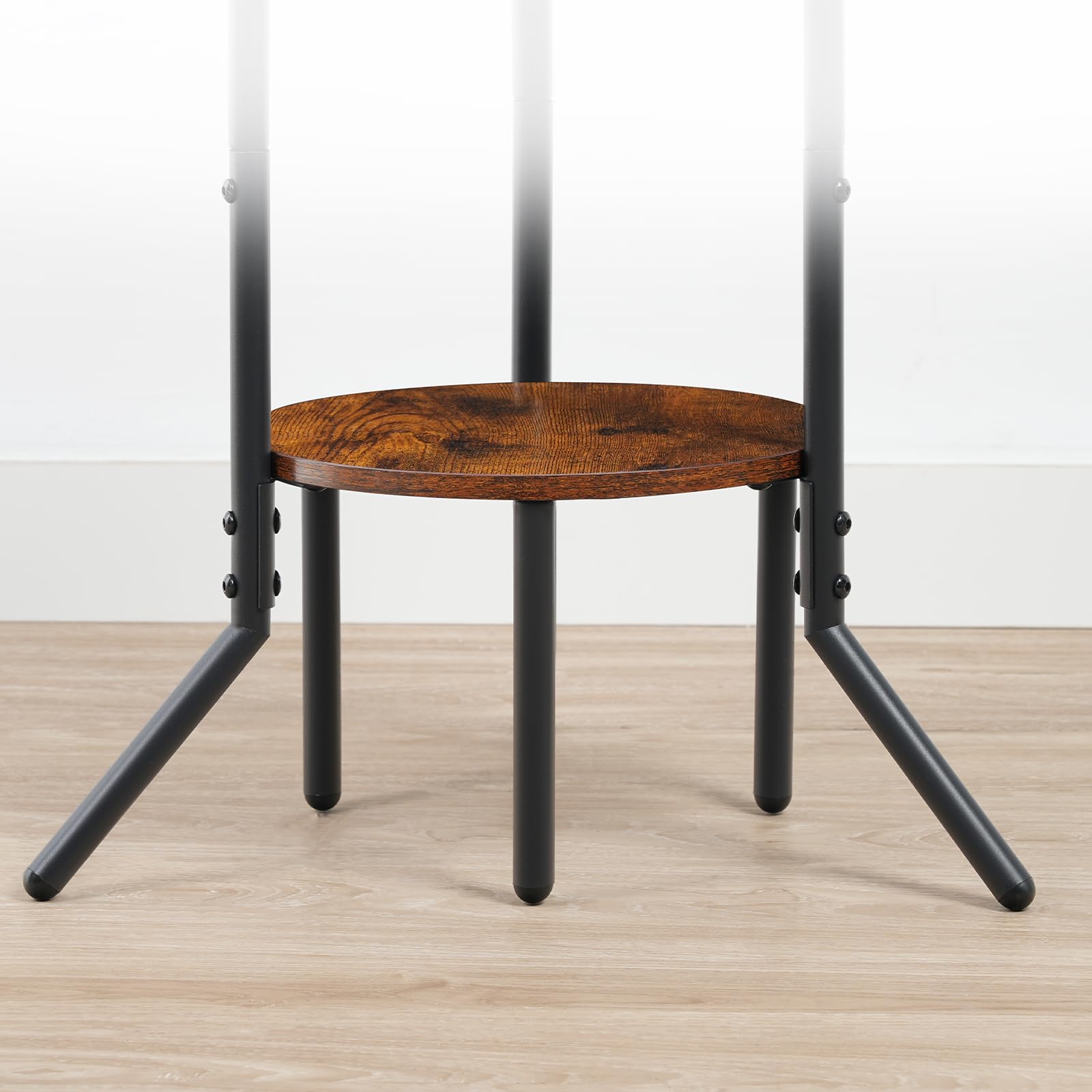 HOOBRO Appendiabiti da Ingresso con Ripiani, Attaccapanni Terra Indipendente con Tasca Tessuto, 6 Gambe Stabili 9 Ganci, Portabiti con Ripiani Abiti, Borse Cappelli, Marrone Vintage e Nero EBF45YM01