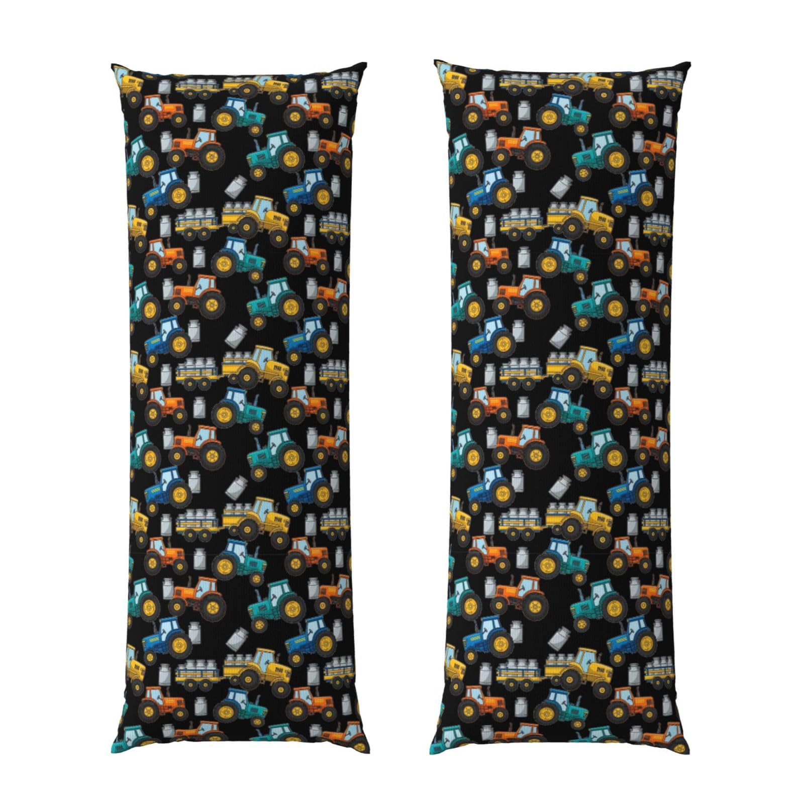 Body Pillow Cover 20x54 Inch, Cartoon Milk Farm Tractors Black, Soft Long Pillowcase with Hidden Zipper, Breathable Cushion Protector for Bed Couch Sofa Home