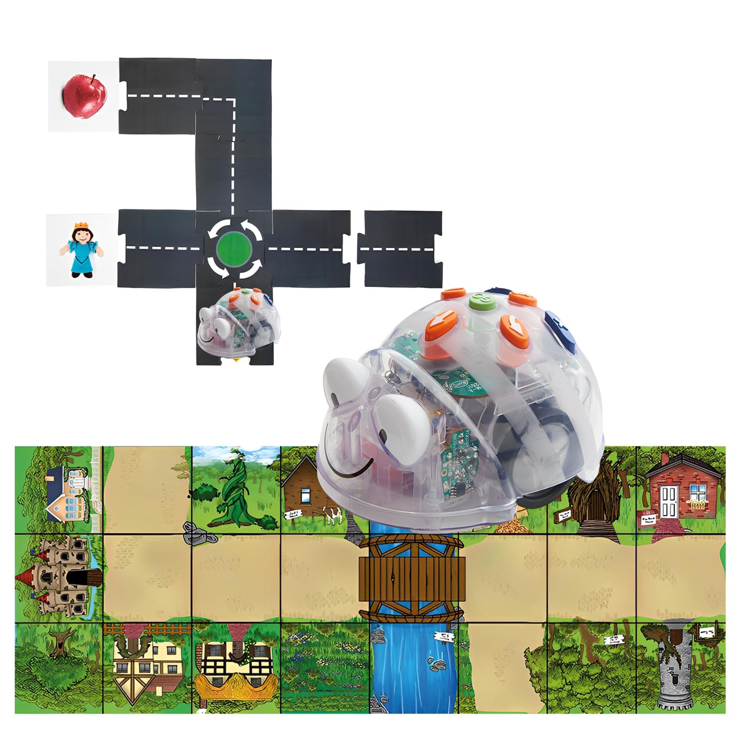 Blue-Bot Floor Robot with Modular Road, Fairy Tale Play Mat Bundle Pack- Coding for 3 Years and Up - Used for Classroom Sessions – Perfect Teaching Tools