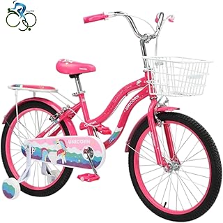 Unicorn Girls Bike - 20-Inch - FUSHIA - For Ages 6 to 9 Years - Stylish and Safe Design - By ABOELGOUKH - 1-Year Warranty and Free Maintenance