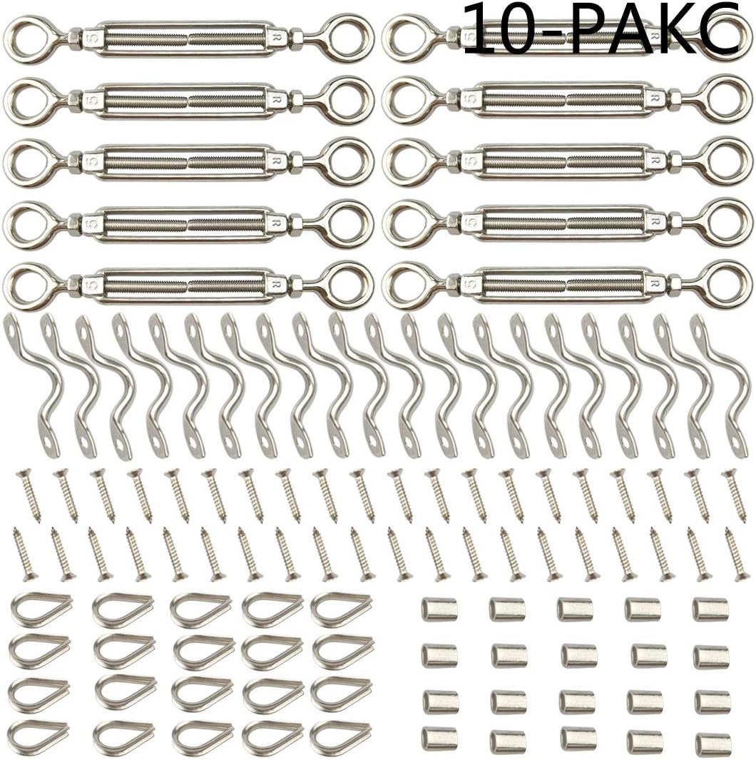 10 Pack Cable Railing Kits, 1/8 Heavy Duty 316 Stainless
