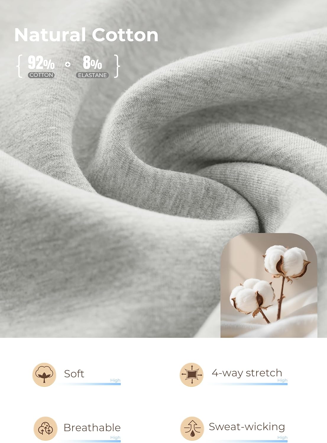 Pudolla Men's Tall Sweatpants 32"/34"/36" Long Inseam Cotton Yoga Pants Athletic Lounge Casual Pants for Men with Pockets - Image 4