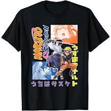 Naruto Shippuden Naruto Sasuke Kanji Collage Anime T-Shirt