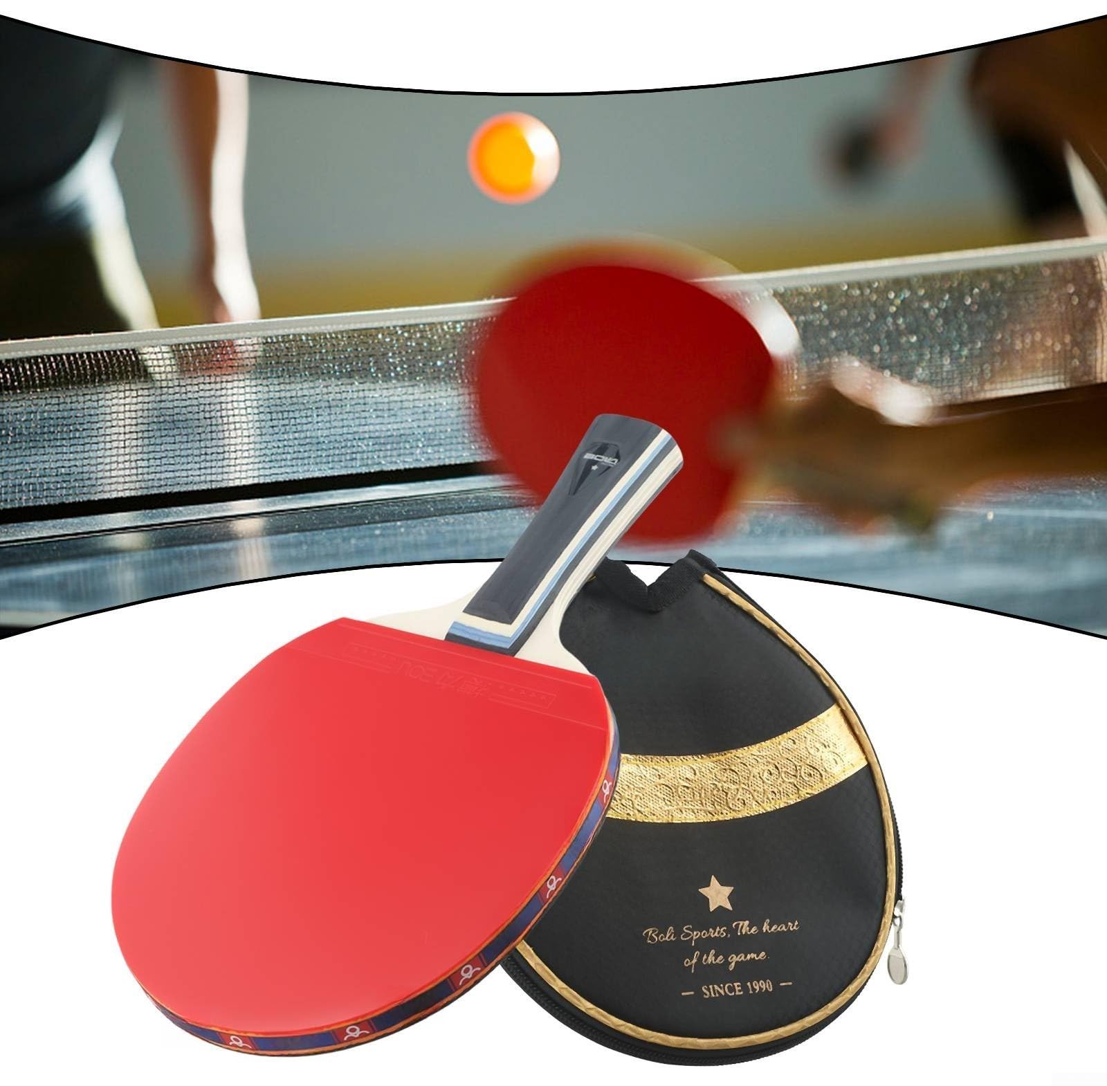 Racchetta da ping pong a 7 strati in legno con manico lungo per racchetta da ping pong per giocare a tutto tondo stile offensivo tipo di attacco con stabilità difensiva