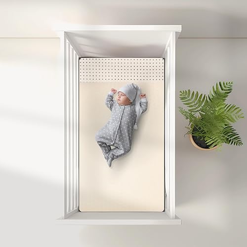 OrganicTextiles - Cubrecolchón de látex orgánico para cuna (3 pulgadas, cuna 18 x 36), certificado GOLS, con protector de cubierta de lana 100%