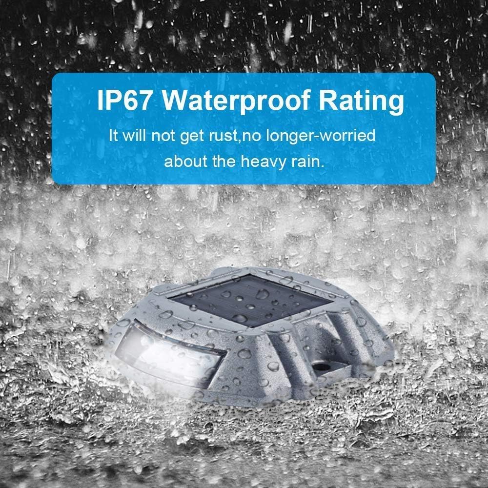 13 Pack Solar Deck Lights Driveway Dock Lights, VOLISUN Led Wireless IP67 Waterproof Outdoor Warning Step Lights for Driveway Sidewalk Garden Pathway Yard - - 