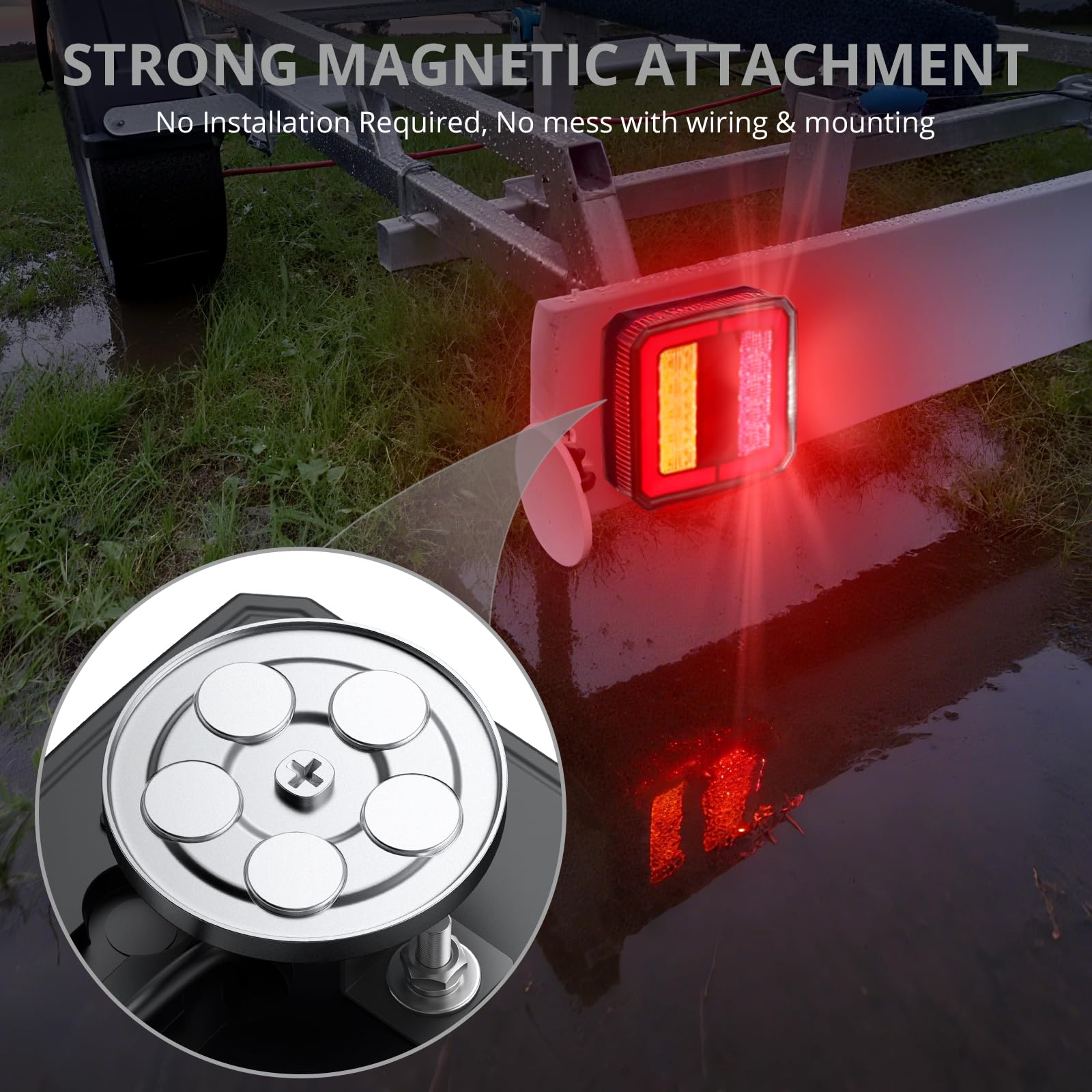 Justech 2 Pezzi Luci LED Posteriori Rimorchi 40LED Super Luminoso Fanali Posteriori 12V/24V Impermeabile Universali per Auto HGV Camion Trattore Caravan Rimorchi -E-Mark