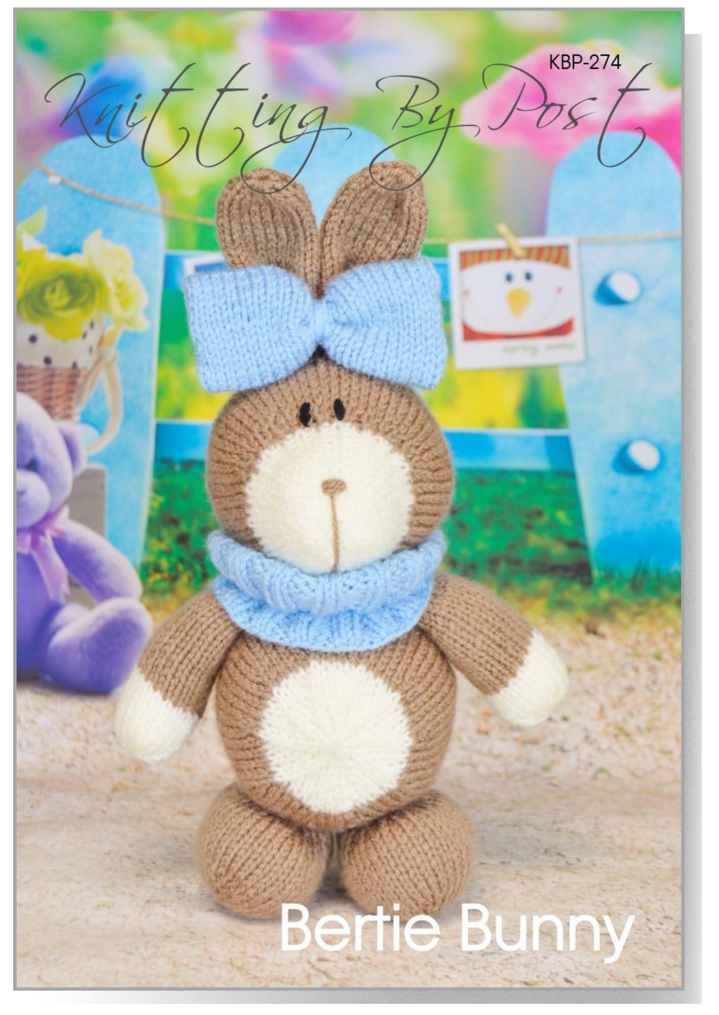 Knitting By Post Brown Knitting Pattern Bertie The Bunny. Easter Animal Knitters Leaflet. Knit Cute Bunnies Handmade Gifts. Fun Quick & Easy Beginner Rabbit Soft Toy Uk Knits