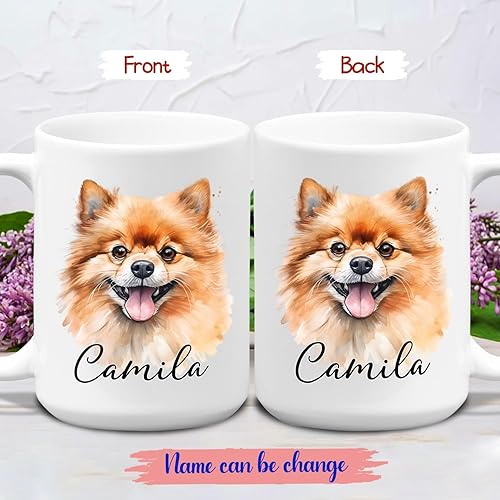 Vista 134 de Taza de café con nombre personalizado de pastor alemán, 11 15 onzas, taza de cerámica blanca de pastor alemán personalizado, regalos para hombres