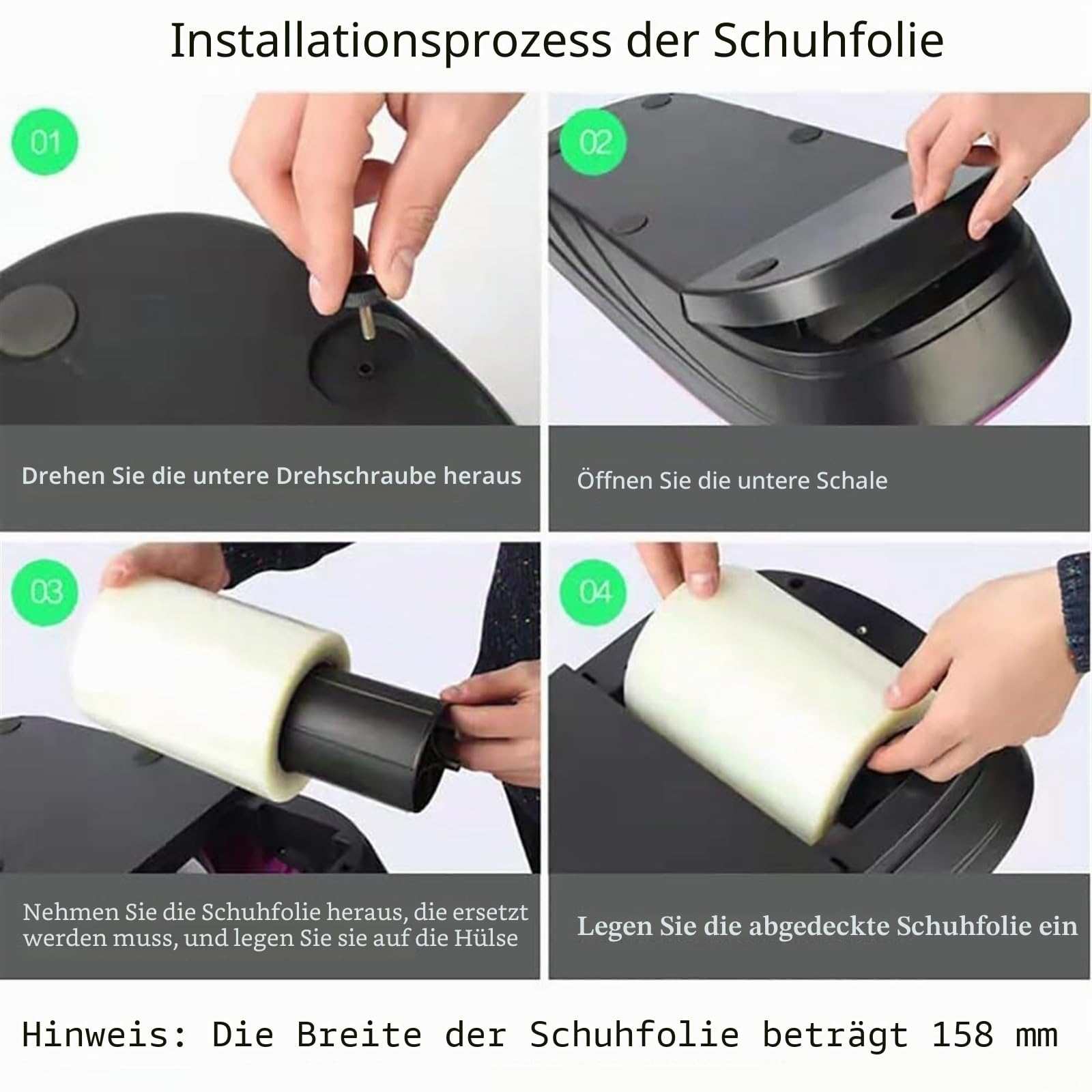 Schuhüberzieher Maschine Shoe Cover Dispenser Shoe Covers Box Mit 1 Rolle Einweg-Schuhfolie Wasserdicht Automat Überschuhautomat Automatische Schuhfolienmaschine Schuhüberzug Maschine