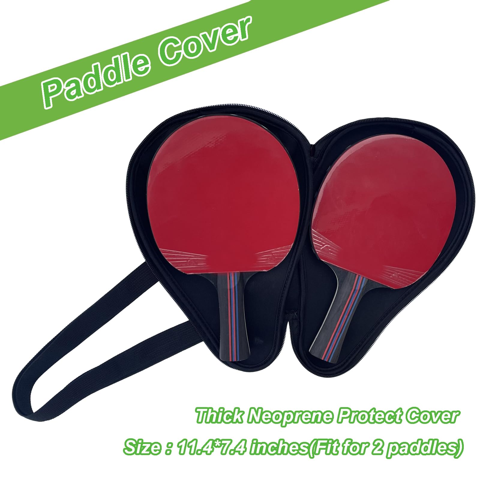 Table Tennis Racket paddle cover?Ping Pong Paddle Carry Sleeve Bag,Table Tennis Bat Protective Paddle Sleeve, Ping Pong Paddle Racket Bag Case With Ball Storage Mesh Pocket and Shoulder Carry Strap