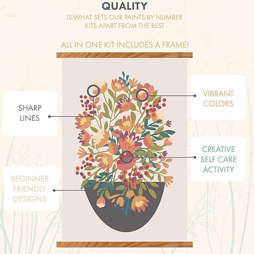 Miniatura 2 de Kit de lienzo de pintura por números, regalos de cuidado personal para mujeres y madres, regalos de cumpleaños, artículos para aliviar el estrés y