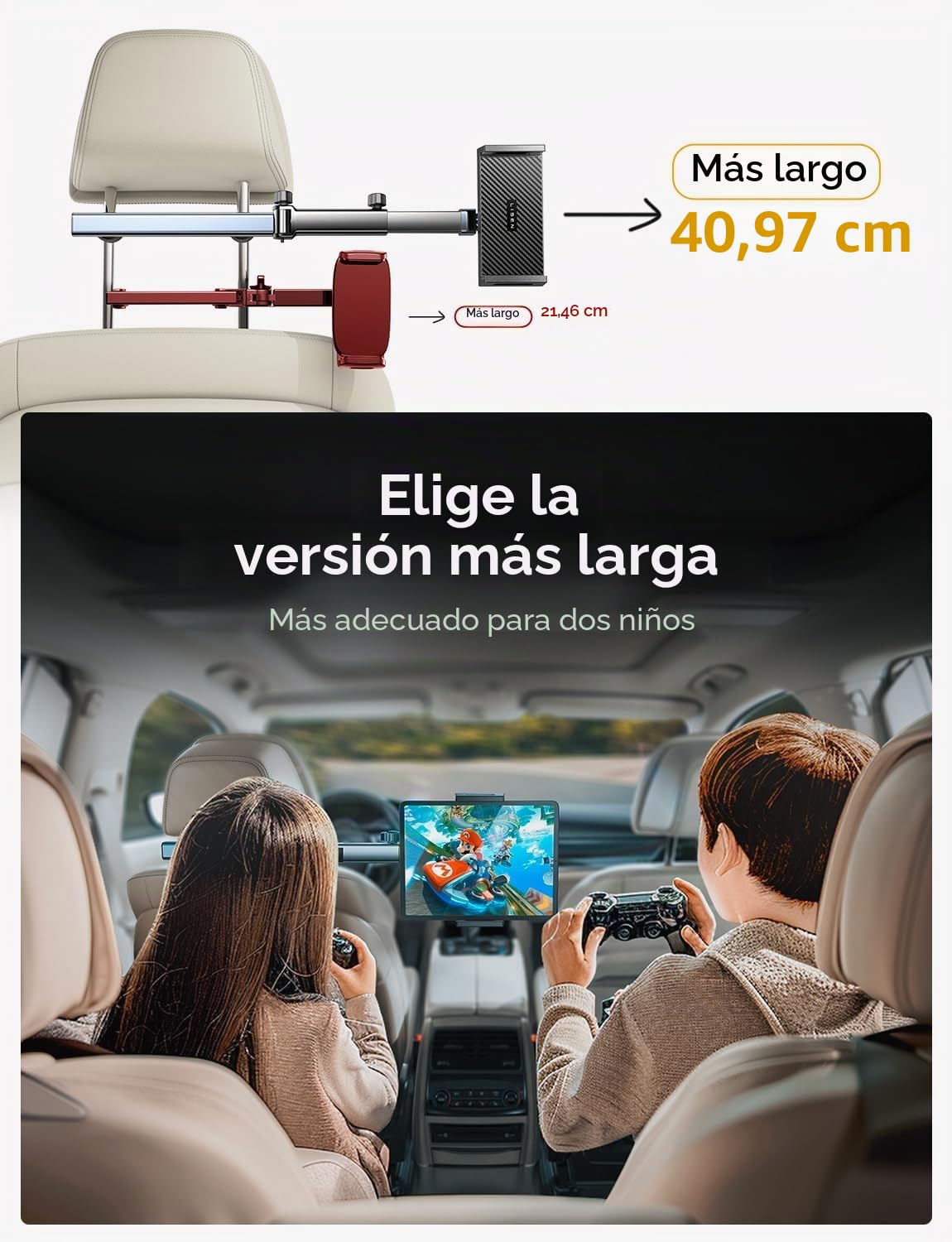 LISEN Soporte para iPad Tablet Centro de coche, soporte universal para teléfono móvil, organizador de coche, accesorios para el interior del coche, extensible, accesorios de viaje para iPad Air