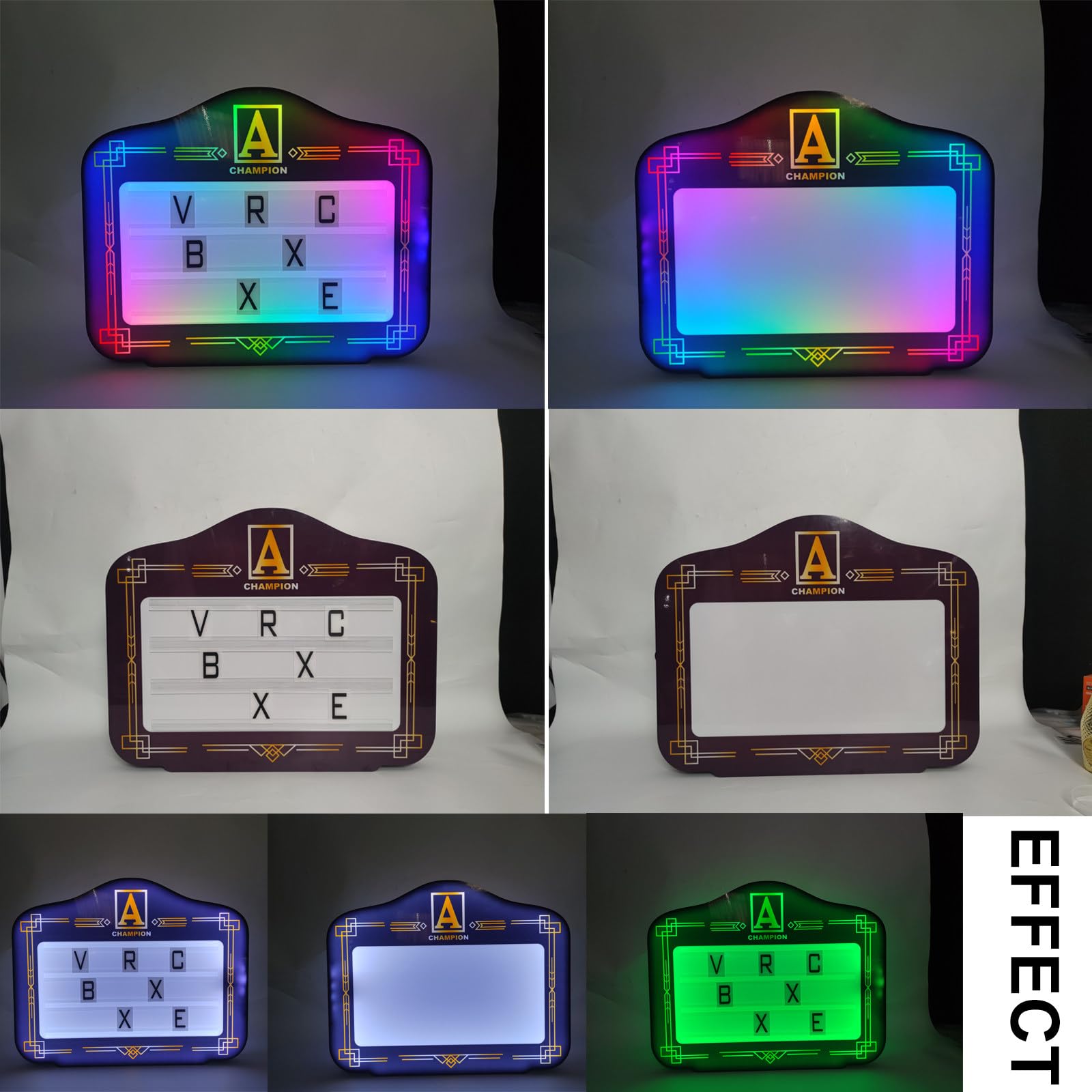 Letrero LED de mano para lugares de lujo, cartelera personalizable de 4 líneas para clubes nocturnos, fiestas, bares, exhibición de presentación de servicio VIP que cambia de color