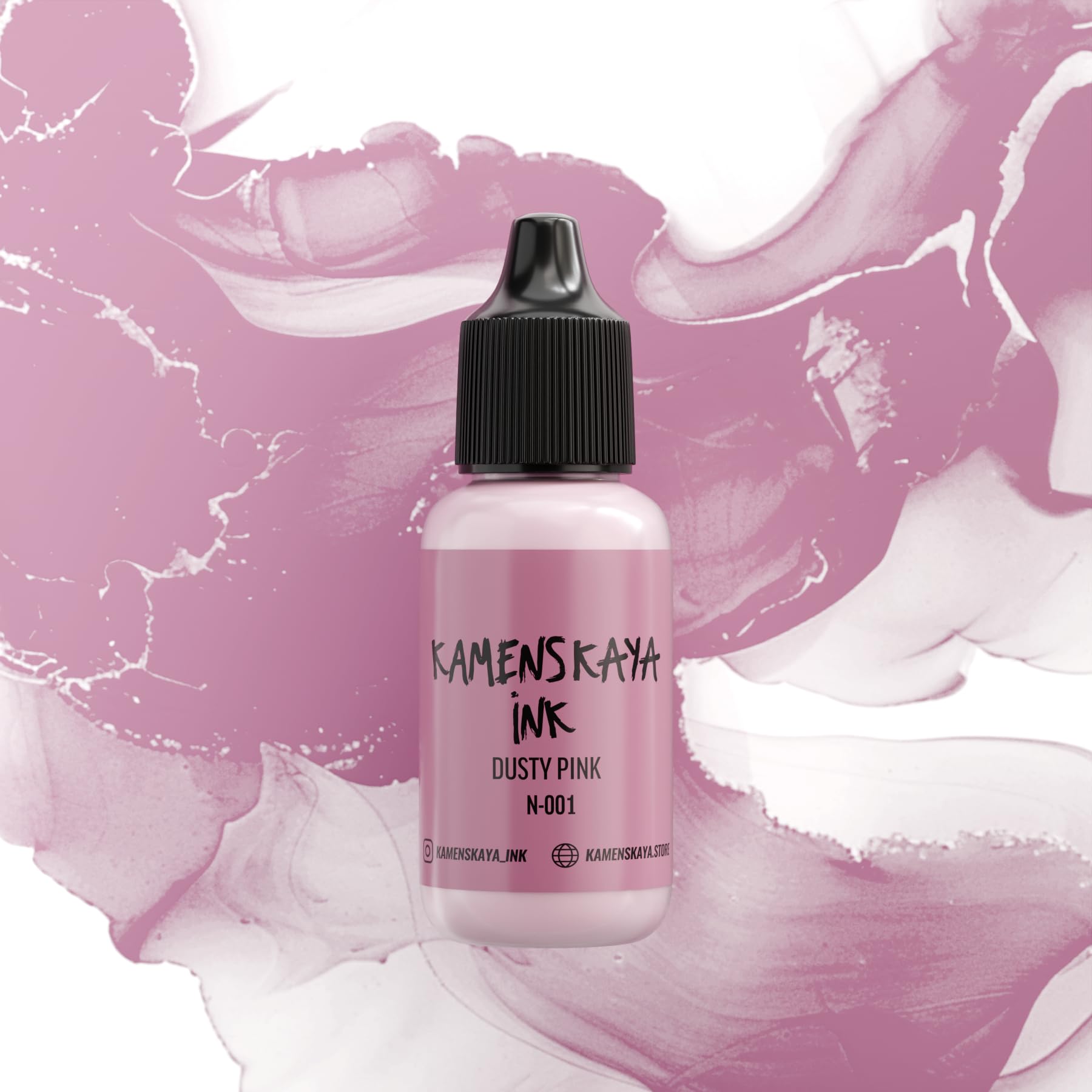 KAMENSKAYA Alcohol Inks, Pastel line: Pastel Alcohol Ink N-001 'Dirty Pink', 0.51 fl oz (15 ml)