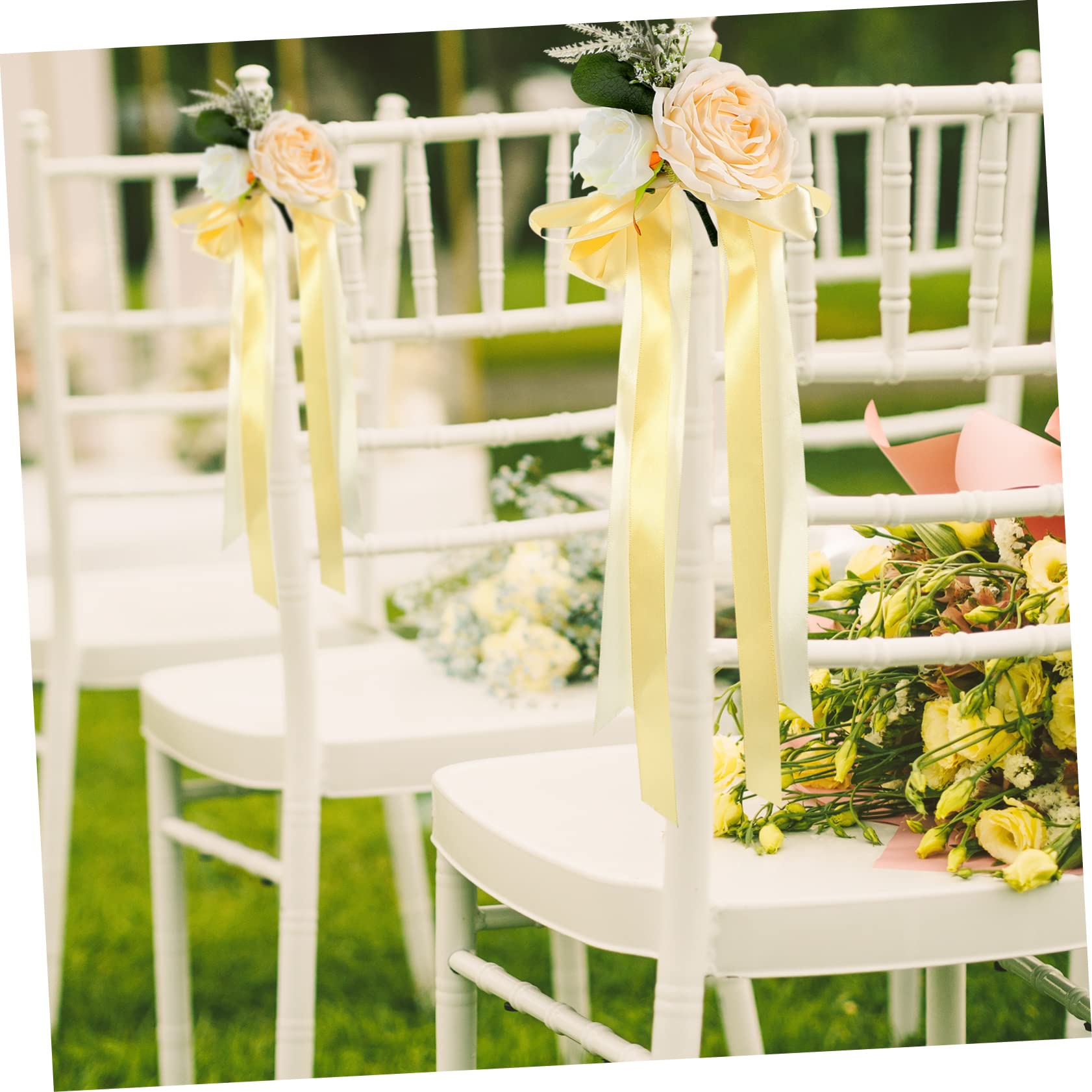 STOBAZA 6stücke Teiliges Hochzeitsauto Dekorationsset Mit Künstlichen Rosen Für Rückspiegel Und Türgriffe Stilvolle Blumenarrangements Für Braut Und Hochzeitsfeier Langlebige Und