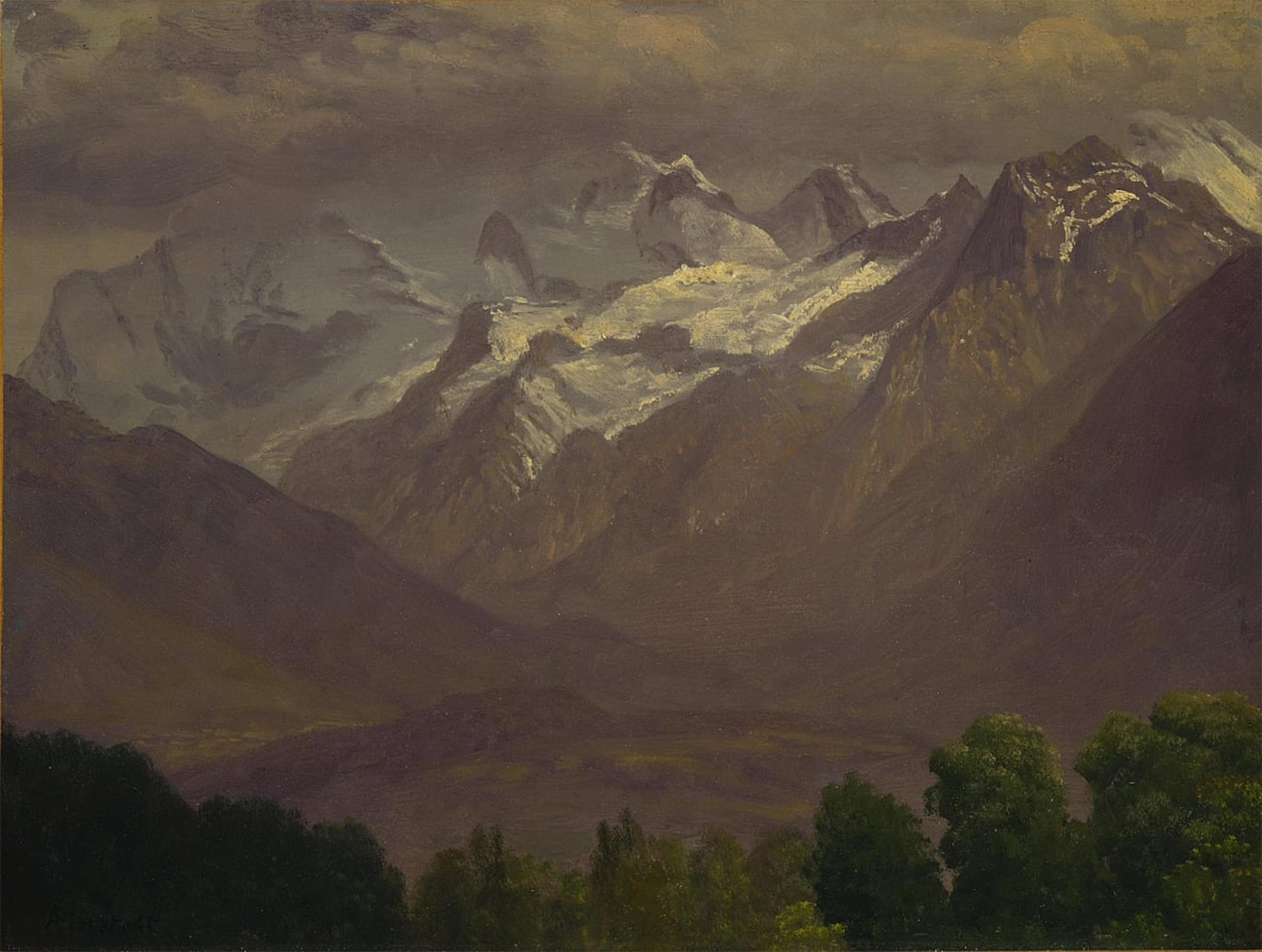 POSTERIIk Vintage Art Print Images Pictures Print In the High Mountains by Albert Bierstadt Modern Colour Posters for Office Home Decor 60x90cm
