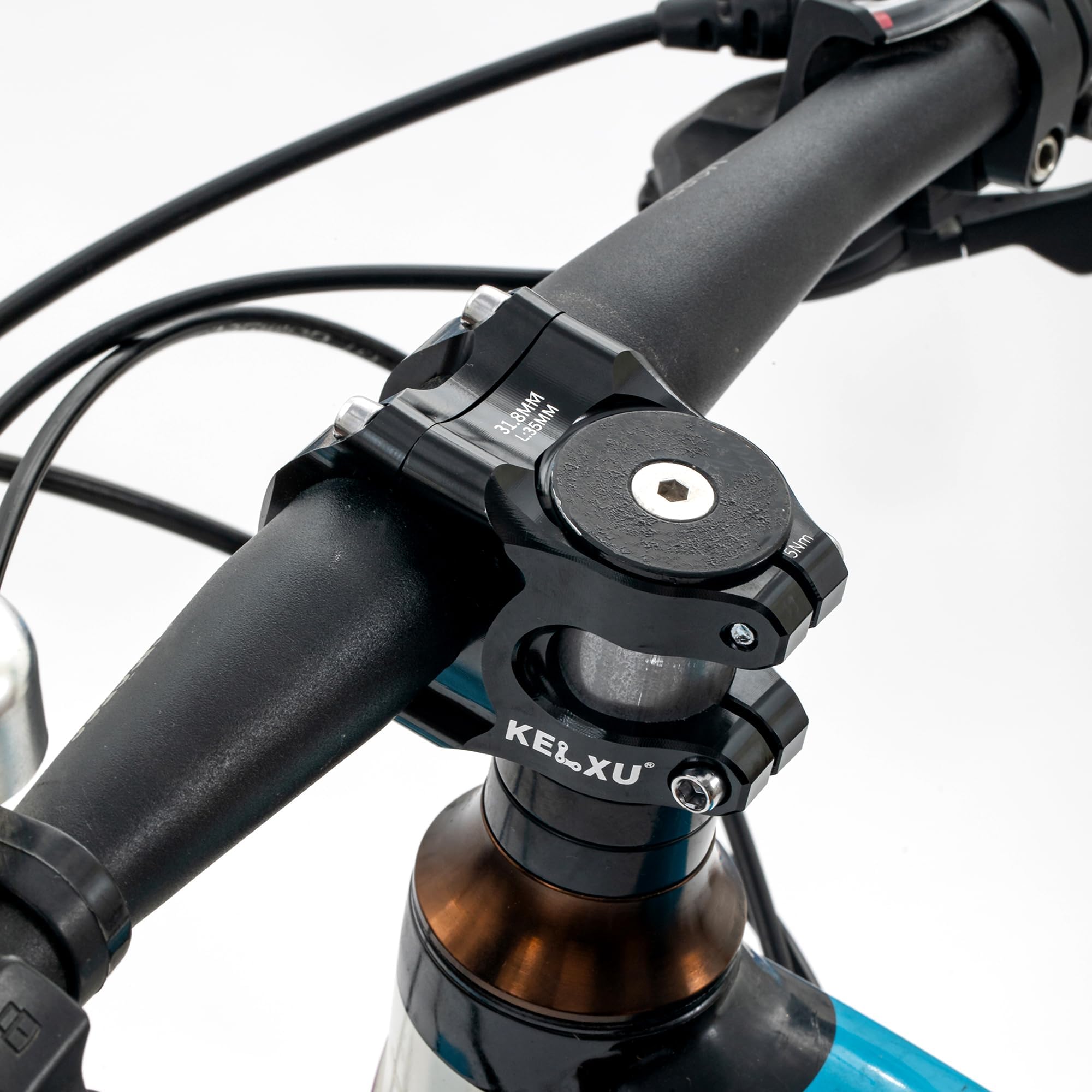 31,8 Attacco Manubrio Bici 35 mm Attacco Manubrio MTB Corto Leggero in Lega di Alluminio CNC Morsetto Manubrio per Bici da Corsa, Gravel, MTB, DH, BMX