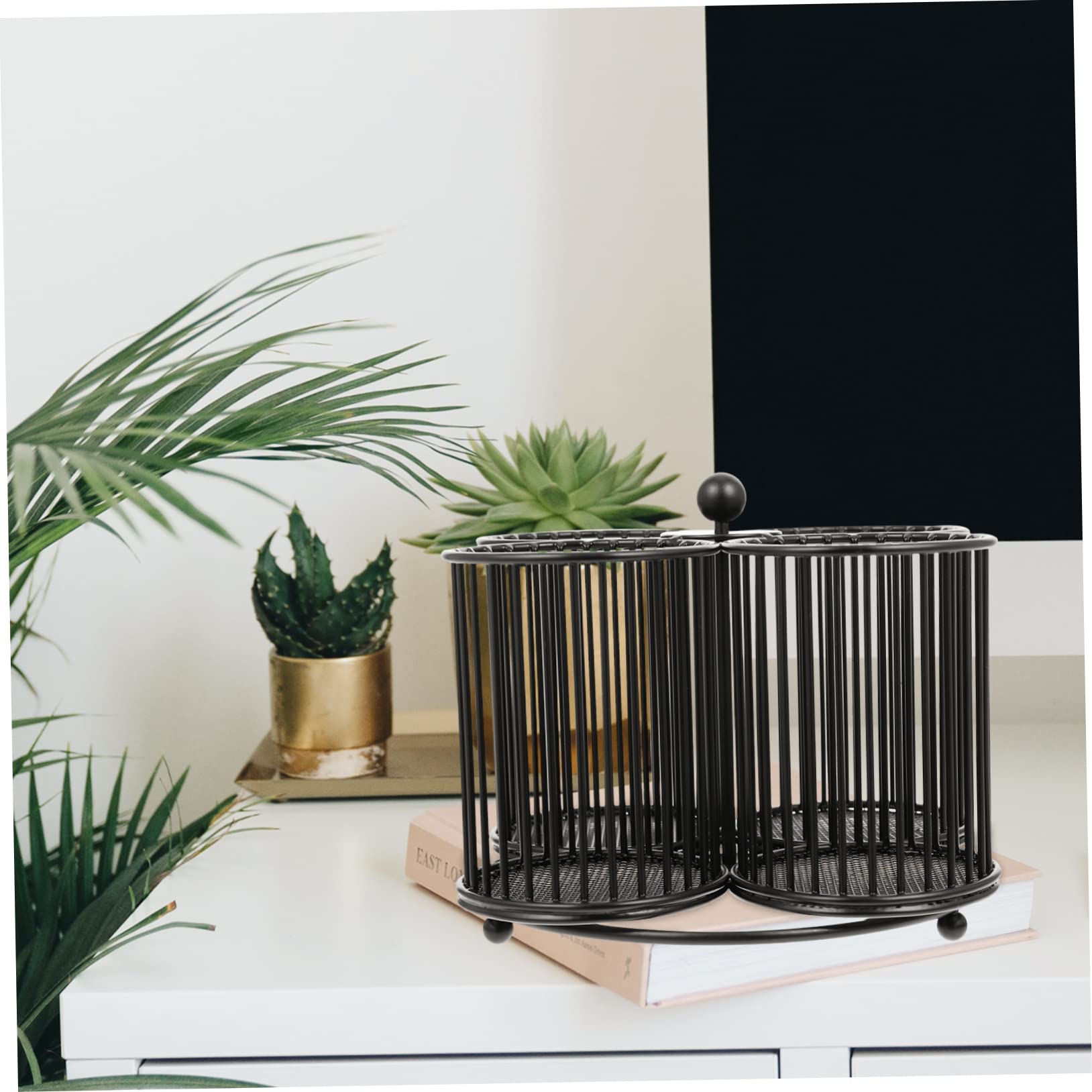 MAGICLULU Drehbarer Stifthalter Aus Metall Für Schreibtische Stiftebecher Mit Organizer-funktion Rutschfester Basis Für Büros Und Arbeitszimmer Make-up-pinselhalter Kompatibel
