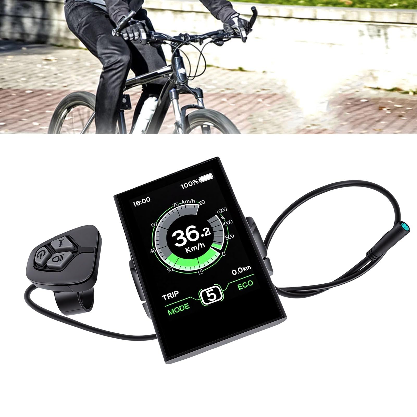 Cryfokt Pantalla LCD para Bicicleta Eléctrica, Monitor a Color IPS de 3,5