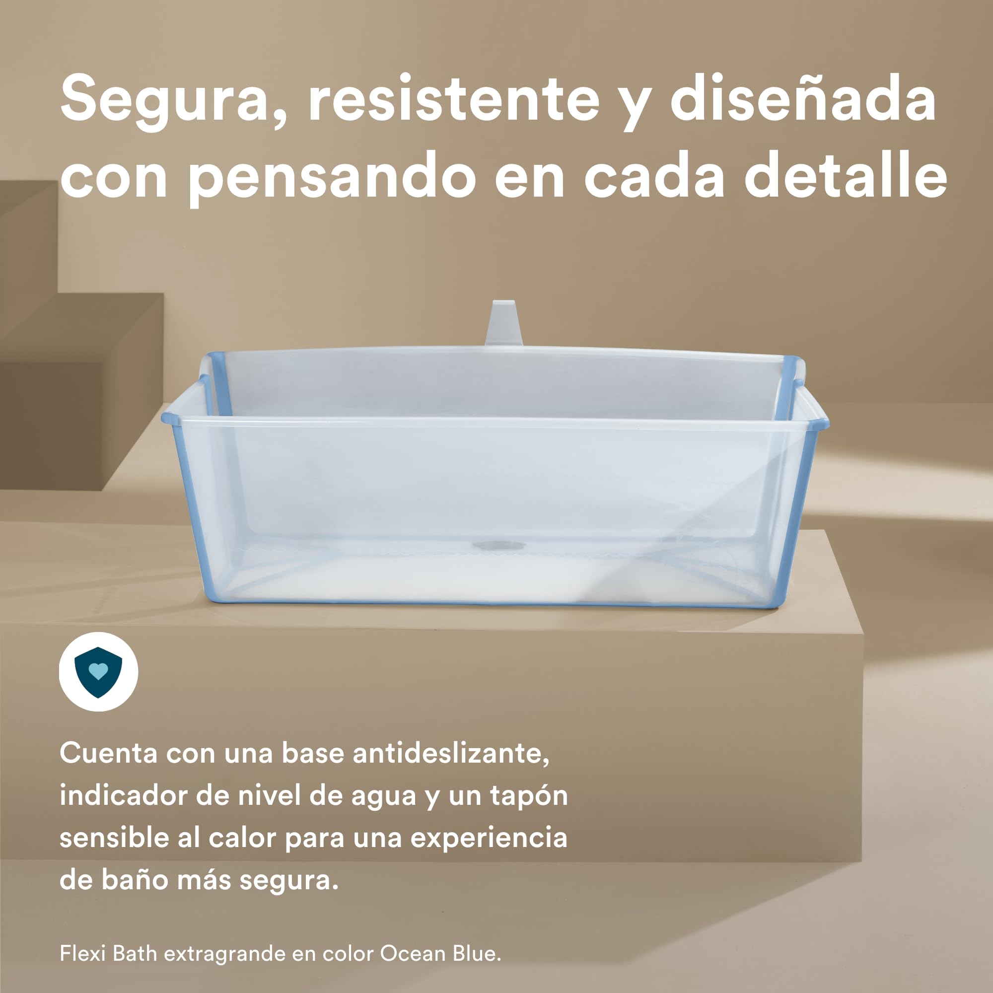 Bañera Stokke Flexi Bath XL, Blanca - Bañera plegable para bebé - Ligera, duradera y fácil de guardar - Práctica para usar en casa o de viaje - De o a 6 años