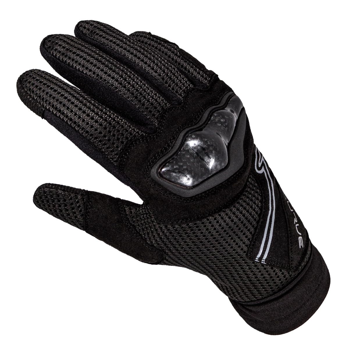 CURVE Guantes Moto Zircon Vented, Negros, Cortos, Transpirables, Protección en los Nudillos de TPU, Uso Pantalla táctil, Adultos, Hombre, Mujer, CE, homologados