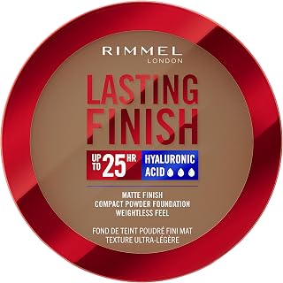 Rimmel London, Lasting Finish, 004 Warm Cinnamon, Compact Foundation, Soft Focus, Matte Finish, Total Coverage, SPF20, Vegan Formula, 7g