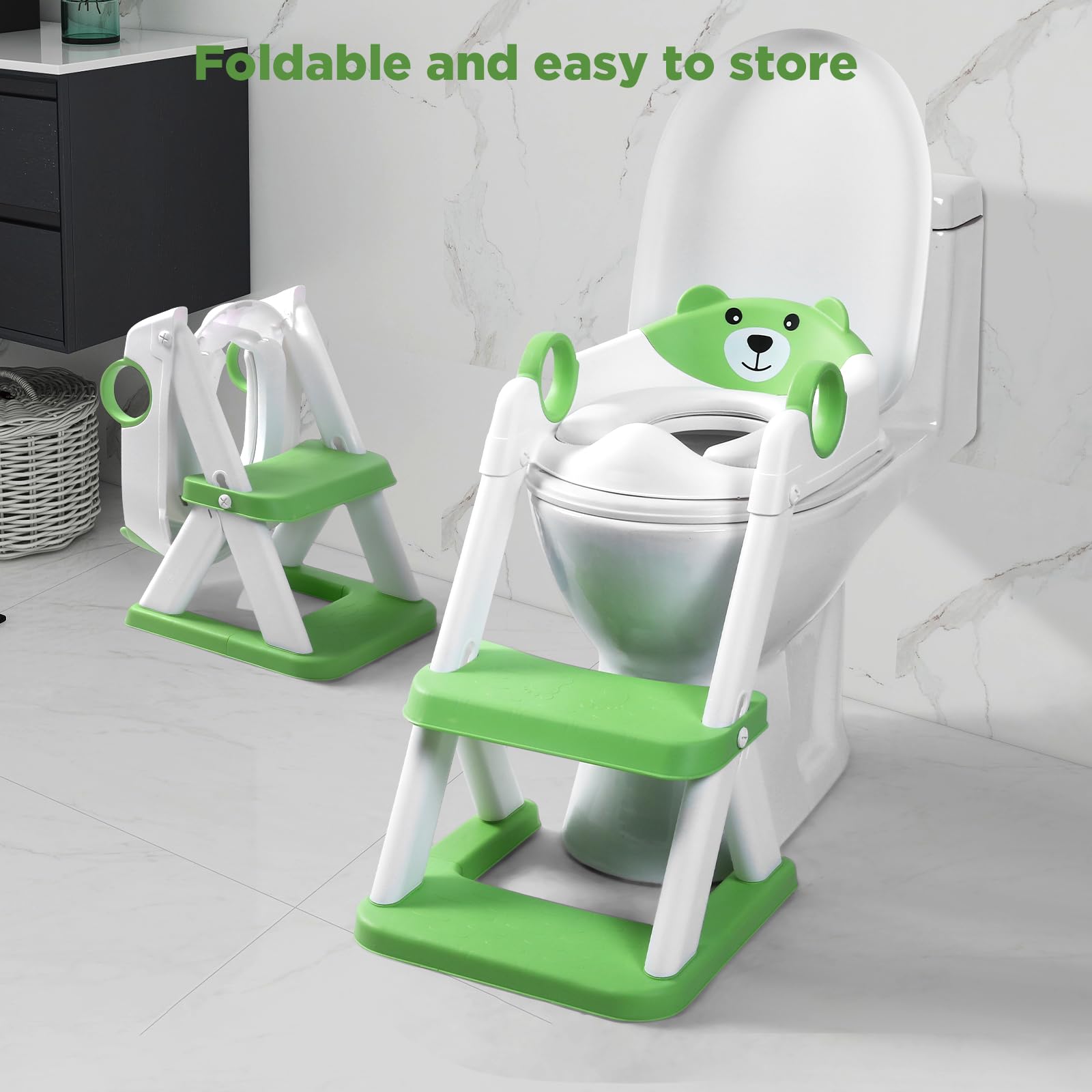 EzyWay Asiento de entrenamiento para orinal con calcomanías de entrenamiento, asiento de inodoro mejorado para niños y niñas, inodoro de entrenamiento 2 en 1 para niños con protector contra