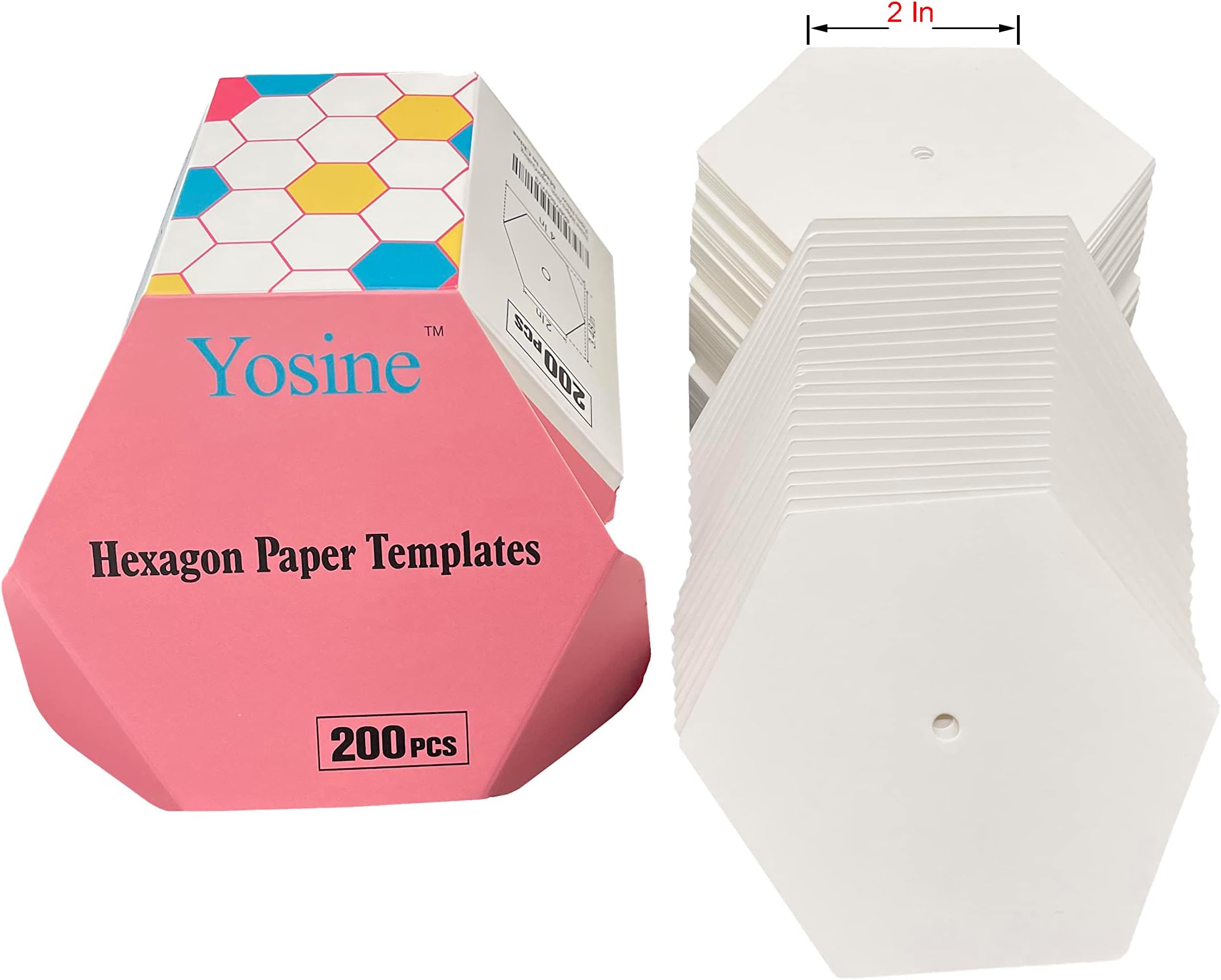 200pcs 2 Inch Paper Piecing Paper for Quilting DIY Patchwork Sewing Crafts,Quilting Templates for Quilting Accessories Crafting Tools,Hexagon Quilting Papers