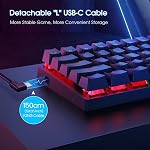 Clavier Mécanique de Jeu Portable 60%, Clavier Filaire Gamer 60% avec Interrupteurs Bleus, Rétroéclairage LED Personnalisable, 61 Touches Clavier Mini Ultra-Compact pour PC/Mac/Xbox, Facile à Transporter en Voyage