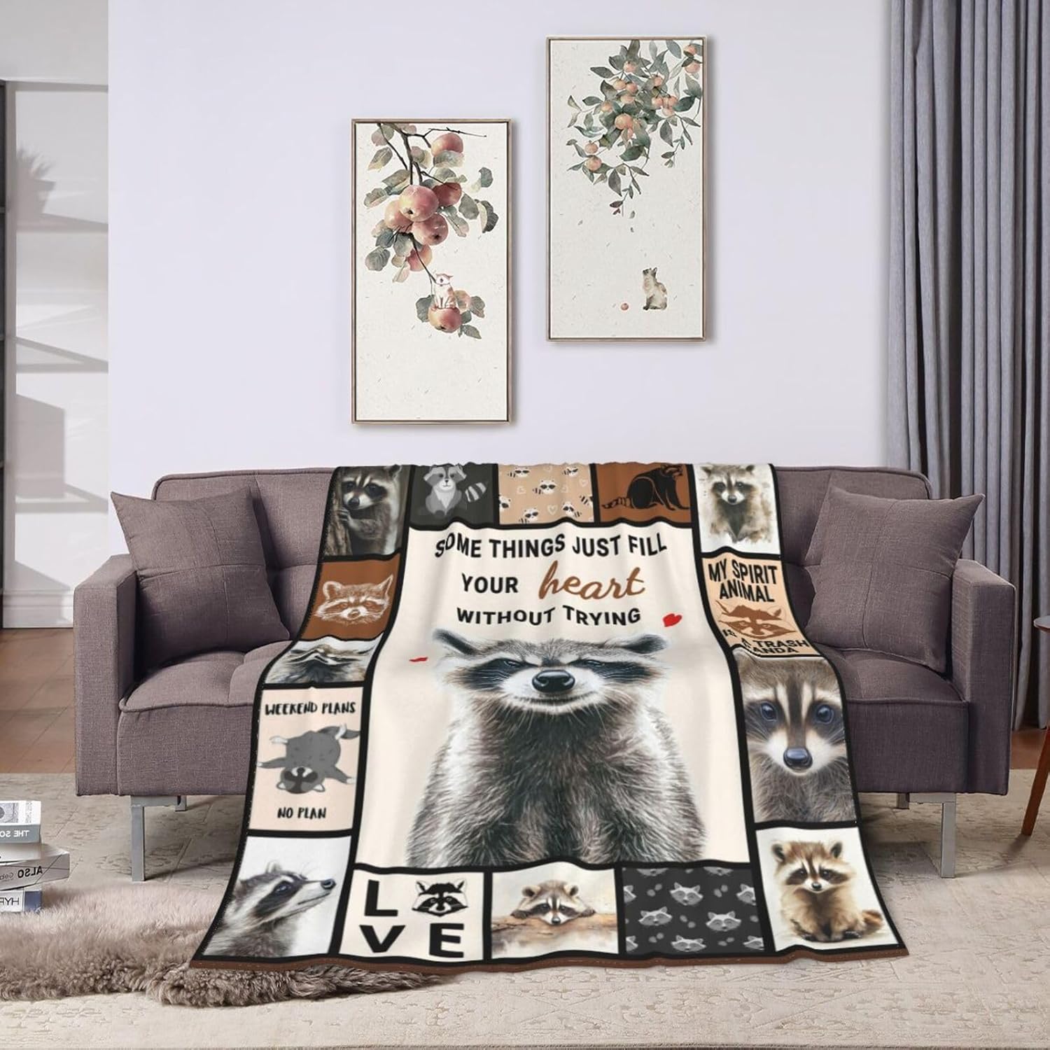 Raccoon Blanket Soft Cozy Raccoon Animal Throw Blanket Gift for Women Girls Super Plush Warm Trash Panda Stuff Lightweight Fleece Flannel Gift Blankets for Kids Adults 50"X40" - Image 7
