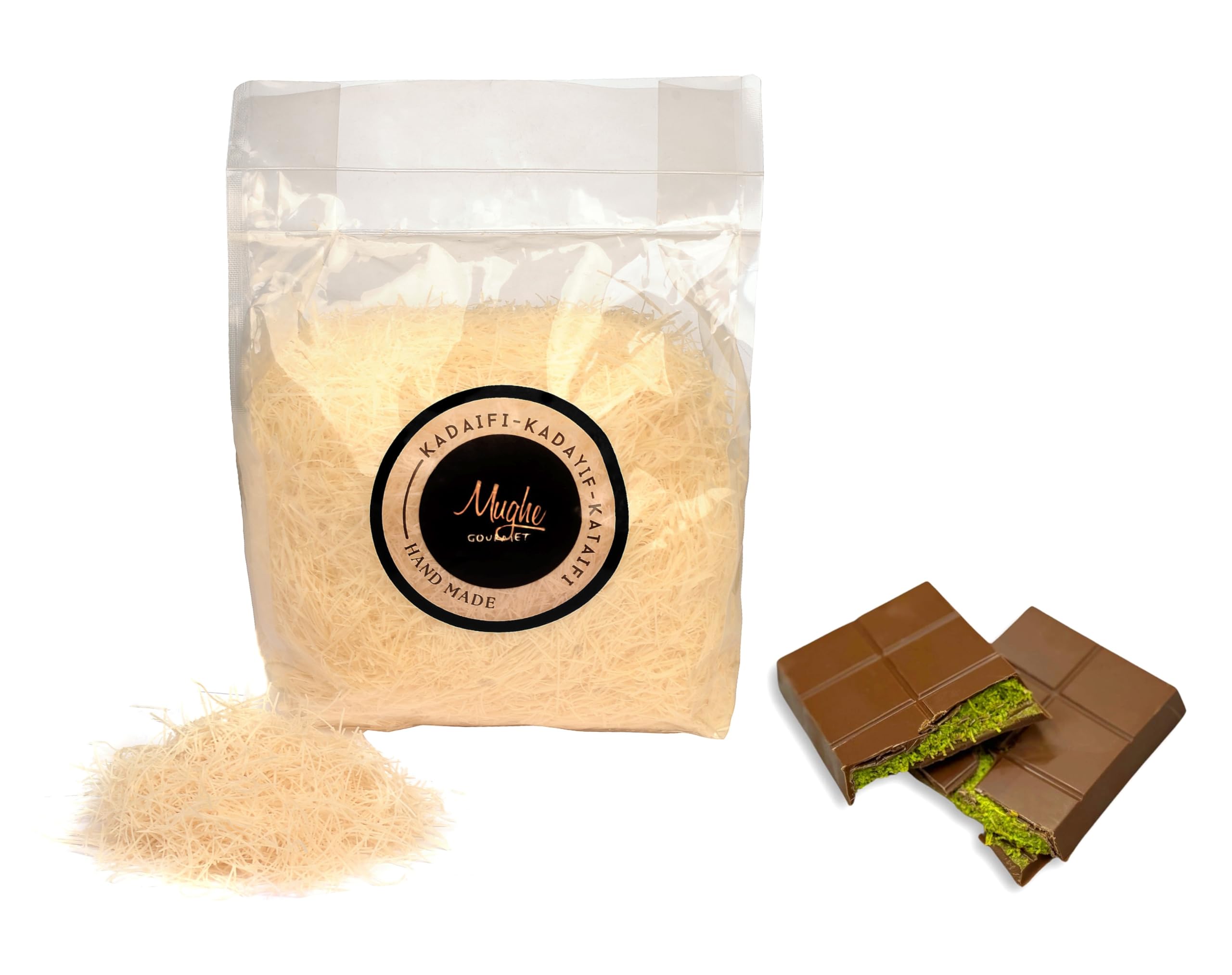 Mughe Gourmet Pâte Kataifi Séchée 400g, Ingrédient pour Baklava, Kunafa, Chocolat de Dubaï