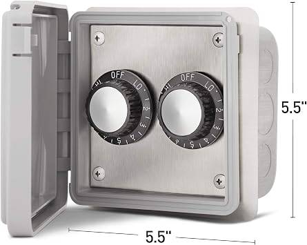 Infratech Dual INF Input Regulator, Flush Mount Control W/Weatherproof Cover, 120 Volt, 14-4115
