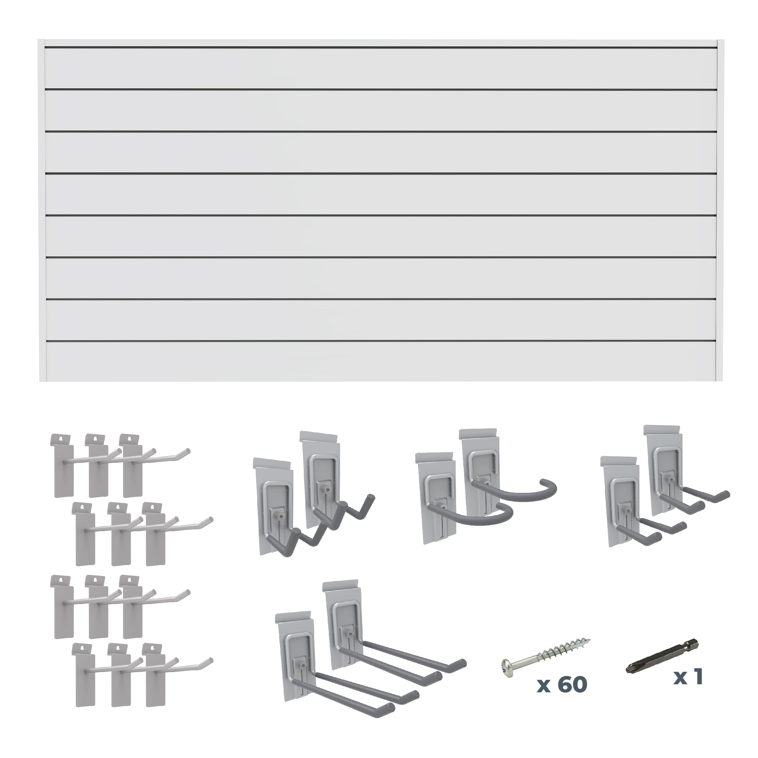 CrownWall 6" Basic Bundle (8x4 ft) with 20-Piece Locking Hook Kit (Dove Grey)