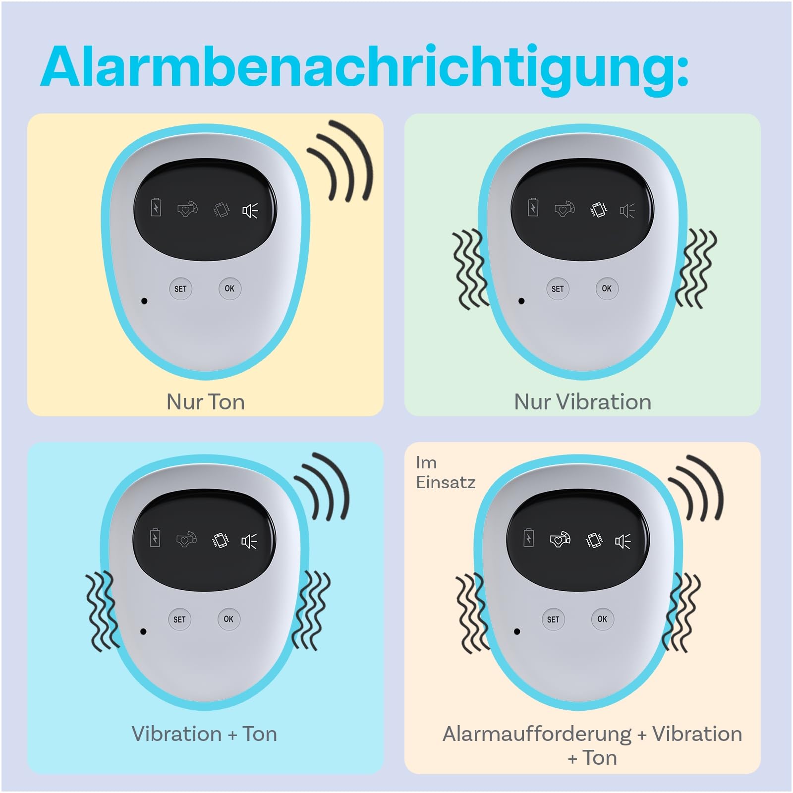 Kabelloser Bettnässer-Alarm für Jungen und Mädchen von MMOBIEL – Töpfchen-Training mit Geräuschen und Vibration – Pipi-Alarm für Kinder & Erwachsene – Bettnässensor, Pinkel Alarm - USB-wiederaufladbar