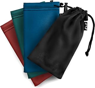 Pack of 4 Glasses Cases and Glasses Cleaning Cloth in one - Made of Microfiber Fabric Material